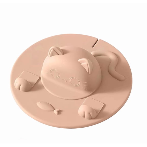 Silicone Cup Covers,with Teabag String Clip Lid,Reusable Mug Silicone Cup Lids Cat Design & Tea Bag Hook for Coffee Tea Beverages