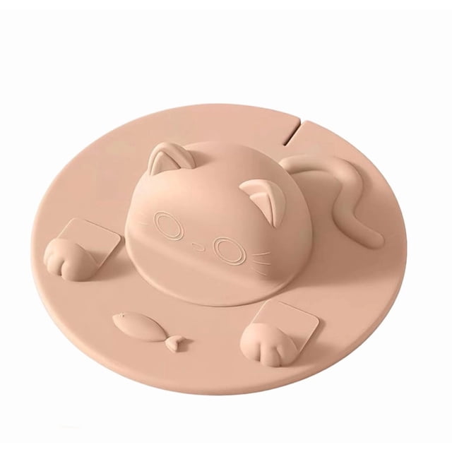 Couvercle de Tasse en Silicone avec Support pour Sachet de Thé pour Chat, Couvercle de Tasse Réutilisable et Résistant à la Chaleur pour Café et Thé au Lait, 1 Paquet