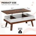 thumbnail image 2 of Meilocar Lift Top Coffee Table, Wood Coffee Table with Hidden Compartment, Modern Coffee Tables for Living Room Reception Room, 39.4in L, Rustic Brown, 2 of 13