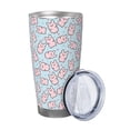 thumbnail image 2 of Lsque Cute Rabbit Pattern 20oz Car Cup with Lid and Straw, Insulated Coffee Cup with Straw Topper, Spill Proof Travel Coffee Mug, Stainless Steel Tumble-Straw Three-piece Set, 2 of 8