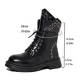 thumbnail image 6 of DeHolifer Women Ankle Boots Lace Up Round Toe Comfotable Lug Sole Party Casual Motorcycle Booties, 6 of 8