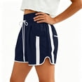 thumbnail image 3 of Dvprdro Mesh Workout Shorts for Women High Waist Drawstring Loose Fit Running Shorts with Built in Brief, 3 of 7