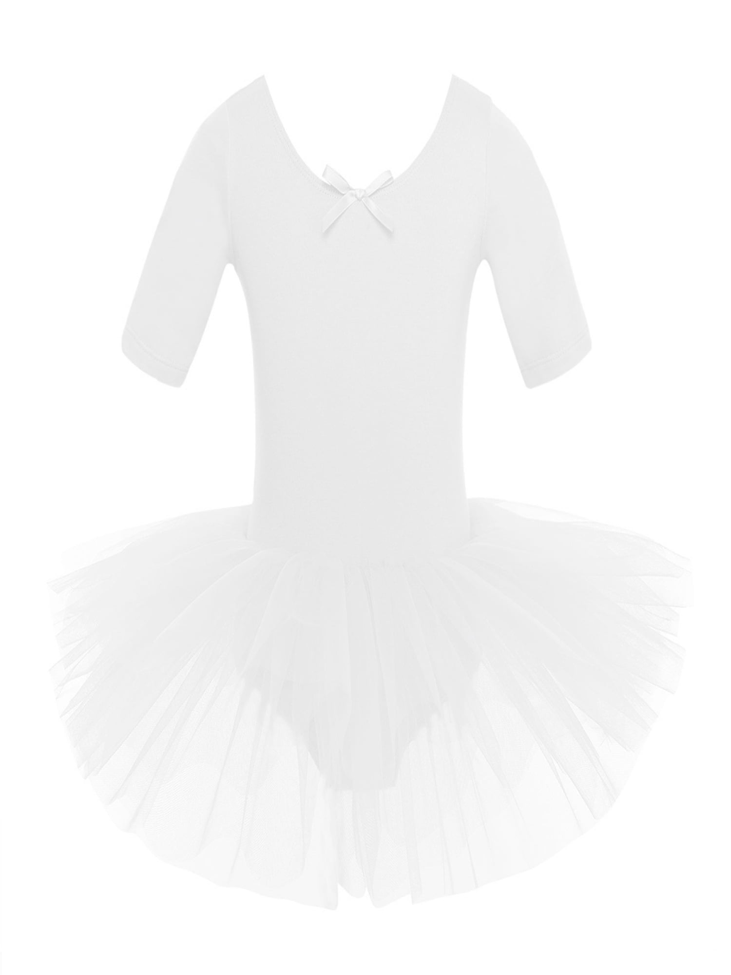renvena Girls' Short Sleeve Tulle Ballet Dresses Dance Leotard Tutu