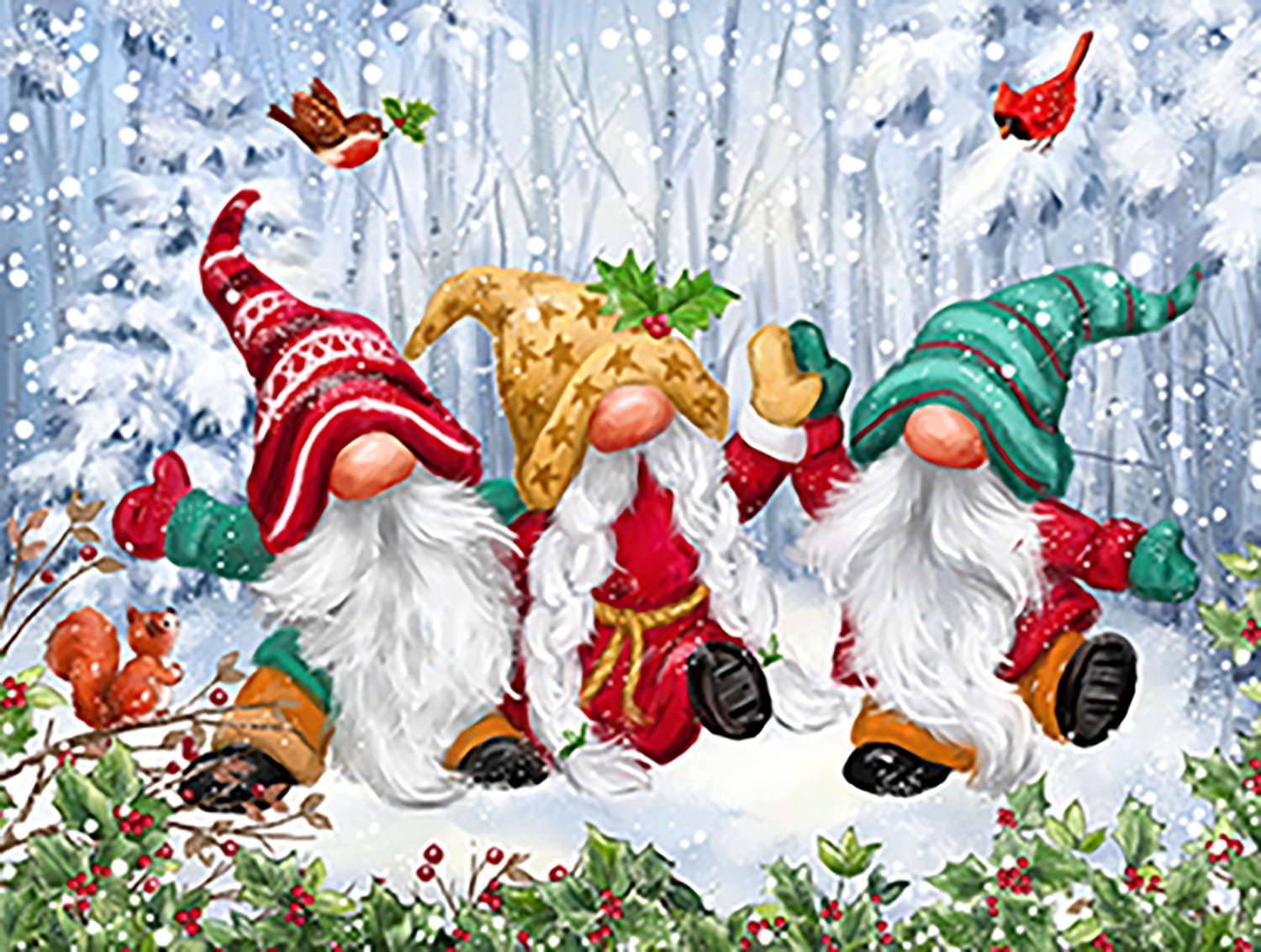 SUNSOUT INC - Three Winter Gnomes - 300 pc Christmas Jigsaw Puzzle
