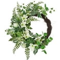thumbnail image 2 of Northlight Hellebores and Ivy Artificial Spring Floral Wreath, 24-Inch, 2 of 7