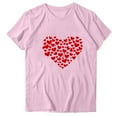 thumbnail image 4 of EchfiProm Womens Shirts Love Heart Valentine Graphic Tee Valentine Day Basic Pink Tops for Women Short Sleeve, 4 of 5
