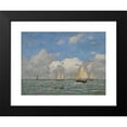 thumbnail image 2 of Eugène Boudin 14x11 Black Modern Framed Museum Art Print Titled - The Release of the Boats in Trouville (1893), 2 of 5