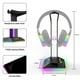 thumbnail image 3 of Soporte para auriculares RGB para juegos, soporte para auriculares con 2 puertos de carga USB, soporte para auriculares de escritorio para juegos con base de goma., 3 of 9