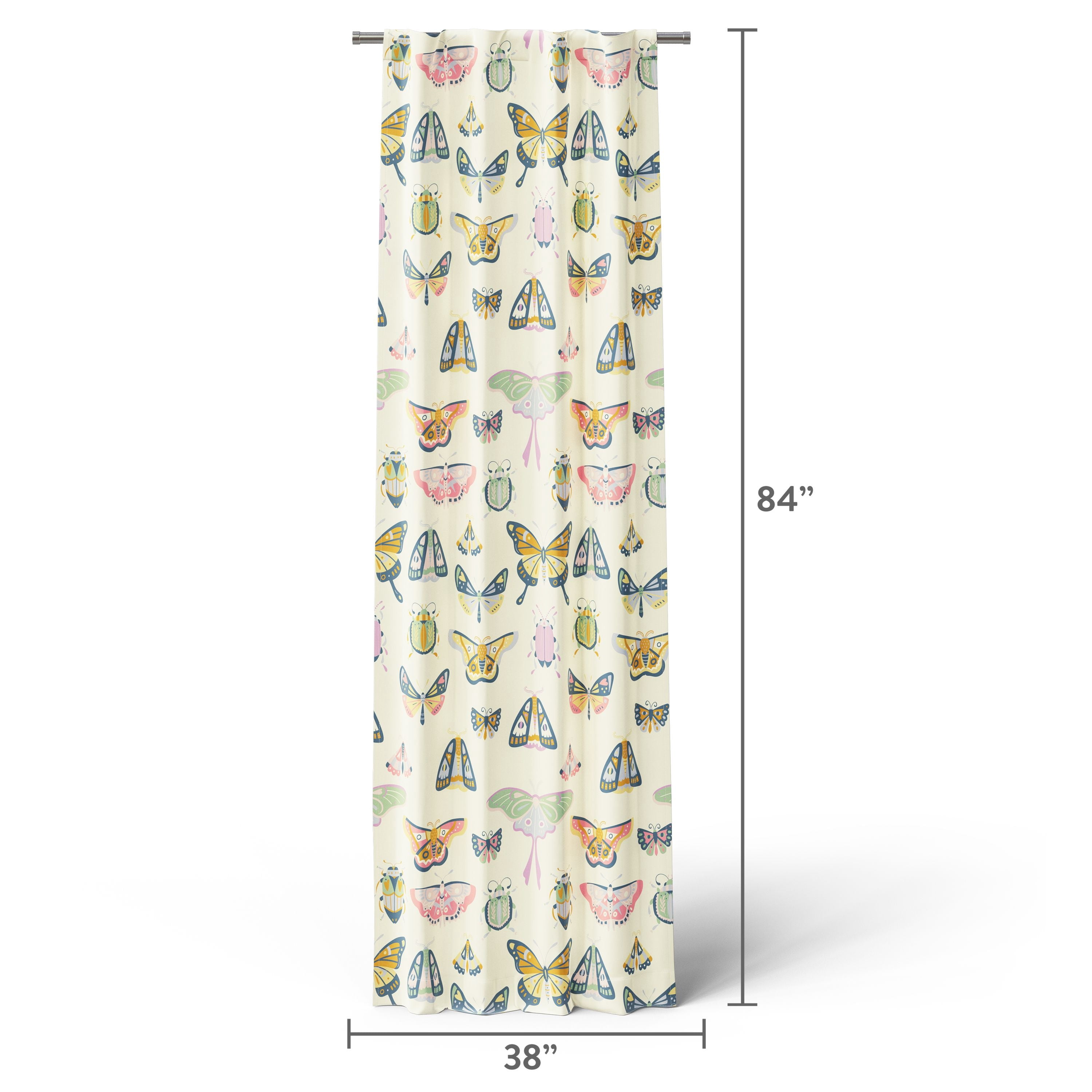 Mainstays Kids 100% Blackout Butterfly Print Curtain Panel, 38 x 84 in