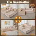 thumbnail image 6 of 110" Modular Sectional Sofa, Minimalist Boneless Couch, Corduroy L Shape Sofa, for Living Room, Bedroom, Beige, 6 of 10
