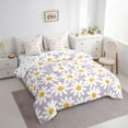 thumbnail image 3 of Feelyou Cartoon Flower Floral Bedding Comforter Set 7pcs for Kid, Rustic Groovy Daisy Queen Bedding Sets, Kawaii Cartoon Theme Reversible Queen Sheet Sets, Super Cozy Room Decor, 3 of 7