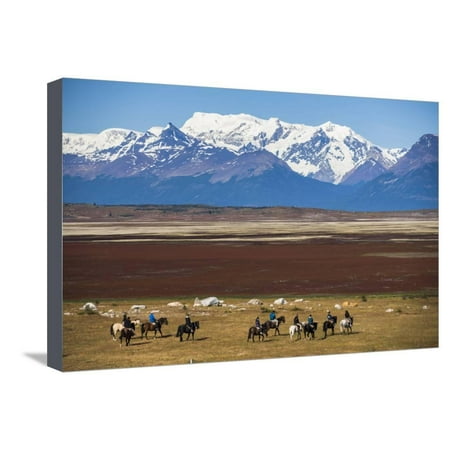 Horse Trek on an Estancia (Farm), El Calafate, Patagonia, Argentina, South America Stretched Canvas Print Wall Art By Matthew
