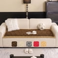 thumbnail image 4 of HUGNEO 28"x28" Plush Textured Sofa Seat Cushion, Non Slip Backing Couch Slipcover, Machine Washable Furniture Protector, Dark Coffee, 4 of 13