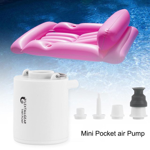 Escalada Mini bomba de aire 1300 mAh bomba de aire recargable inflado rápido desinflado (blanco)