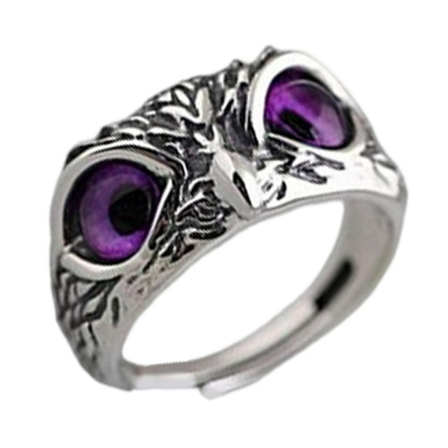 Anillos de búho de ojo de demonio / Anillos de animales / Fresco / Elegante / Ajustable / Personalizado / Anillo de declaración retro Anillo de Púrpura Yinane Anillos de búho de ojo de demonio