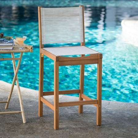 Belham Living Boca Vista Outdoor Wood Sling Bar Height Stool Belham Living Boca Vista Outdoor Wood Sling Bar Height Stool Com