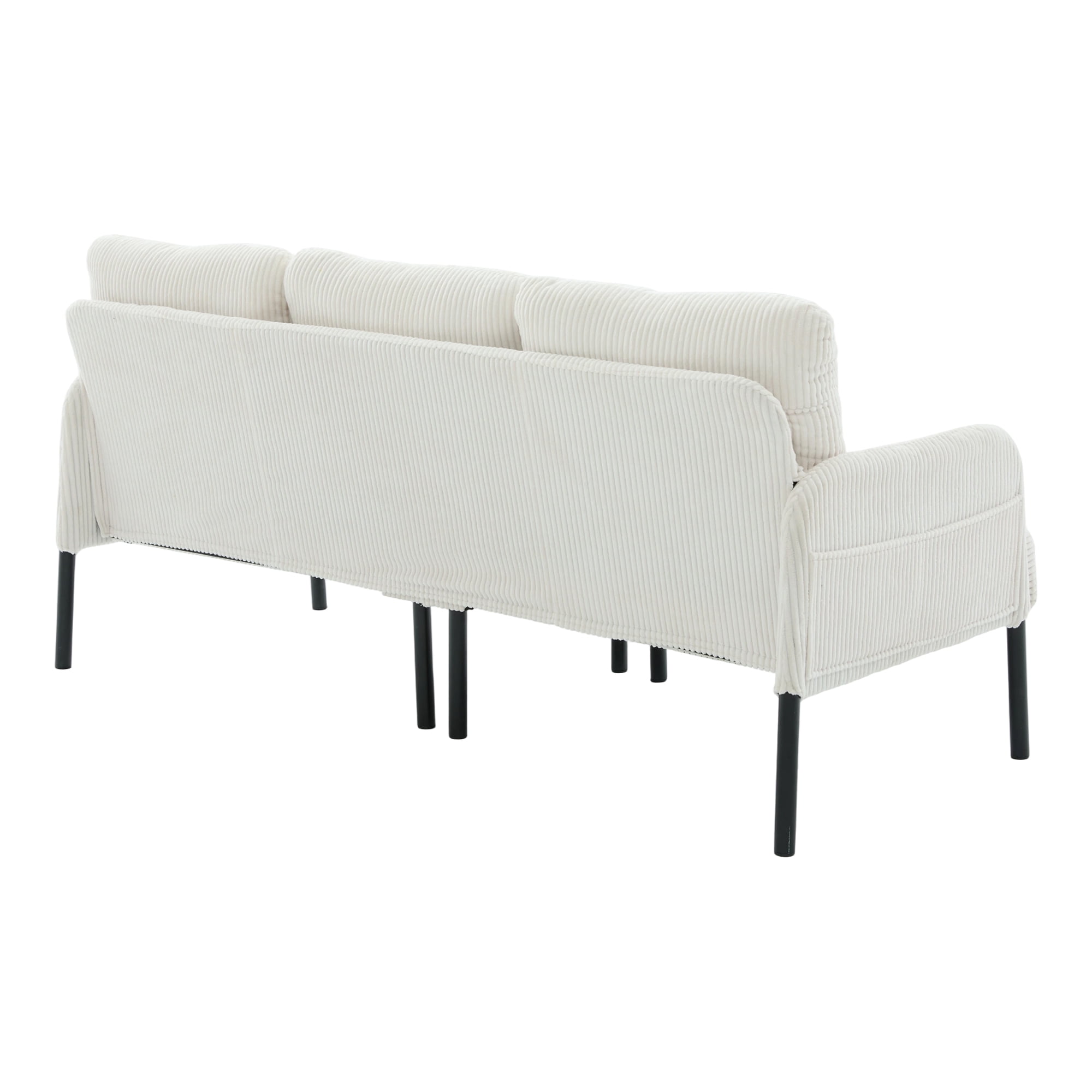 Jopath Oversized Loveseat, Double-Seater Sofa Cozy Bedroom Sofa with Metal Legs and Side Pockets for Living Room Bedroom Dorm Apartment Beige