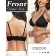 thumbnail image 7 of Push Up Front Closure Bras for Women Wireless Low Cut Deep V Seamless Bra Triangle Bralette Adjustable Padded Bra, 7 of 7