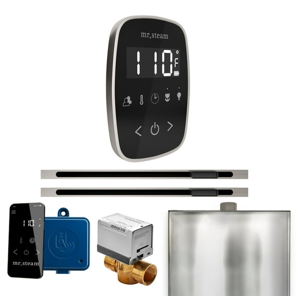 Mr Steam ButlerFlex Max Steam Shower w/TempoFlex Control and Linear Steamhead in Blk Brushed Nickel