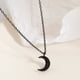 thumbnail image 4 of EeaseMX Collar de luna de plata, corto, sencillo y hermoso, de metal decorativo para mujer (negro), 4 of 7