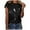 Black, variant on LUOGENLI Tops for Women Dressy Casual Country Women Casual Letters Print Shirt O-Neck Short Sleeve Tee Tops Tunic Green Size L