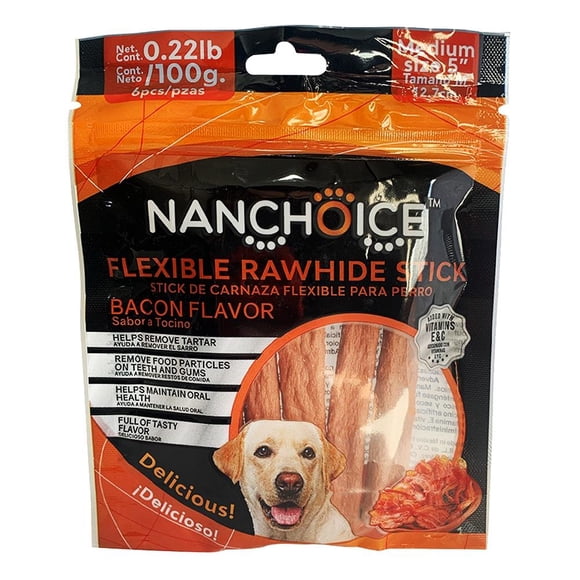 Carnaza saborizada para perro Nanchoice Stick tocino 100 gr