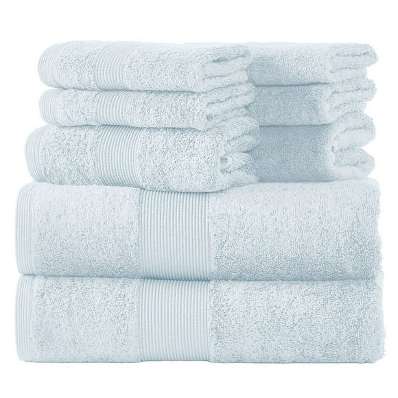 Camelot 8 Piece 600 GSM 100% Zero Twist Cotton Towel Set, Highly Absorbent| 2 Bath Towels, 2 Hand Towels, and 4 Washcloths