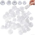thumbnail image 1 of 50PCS Silicone Salt and Pepper Shaker Stoppers with Pull Tab Plastic Salt Shaker Plug Replacement Clear Stopper Round End Hole Tube Plug, 1 of 4