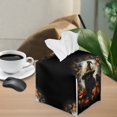 thumbnail image 2 of Yuyamidu Black Cat PU Leather Tissue Box Cover for Living Room Square Tissue Box Holder with Bottom Belt Foldable Facial Paper Organizer Dispenser Halloween Decor Gift for Friends, 2 of 8