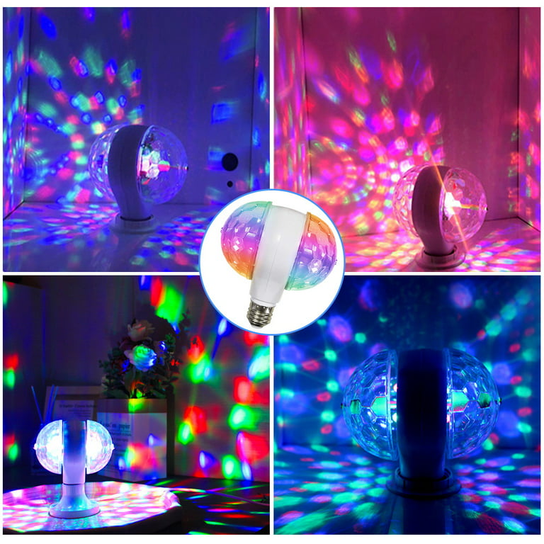Colorful Rotating Magic Ball Light, Colorful Rotating Disco Ball Light with  Plug Sockets LED RGB Party Bulb for Home Dance Bar Party Wedding (1 pcs)