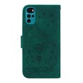 thumbnail image 3 of Flower Embossed Wallet Case for Motorola Moto G22, PU Leather Flip Folio Case with Cash Holder Card Slots Magnetic Clasp Kickstand Wrist Strap Phone Cover for Motorola Moto G22 6.5 Inch,Green, 3 of 15