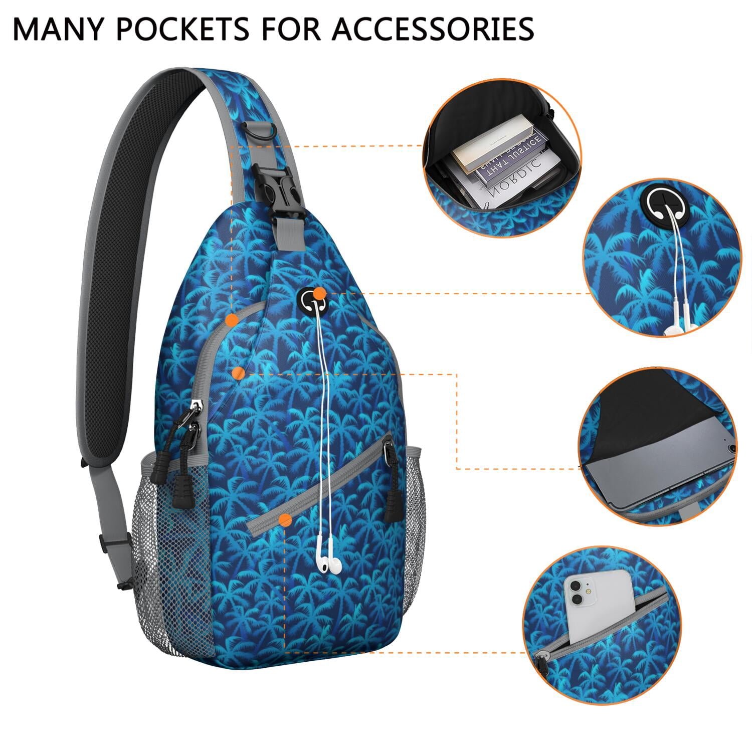 Tropical Beach Sunset Chest Bag - Boho Versatile Crossbody Backpack - Durable & Spacious for Outdoor Adventures & Casual Urban Use