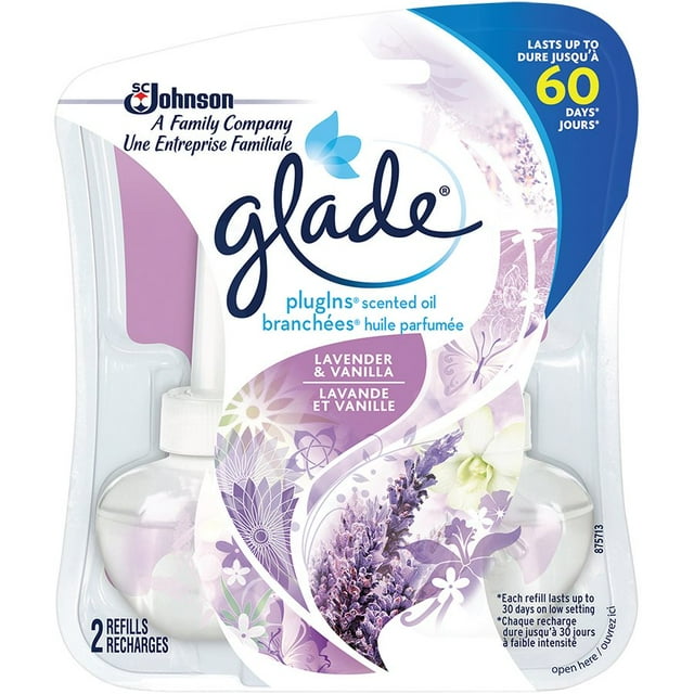 Glade 70011 Plugins Assainisseur d'Air 2 Recharges Lavande et Vanille Lot de 1