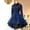 Blue, variant on Idoravan Womens Dresses Long Sleeve Fashion Women Vintage Gothic Court Square Collar Patchwork Princess Dress