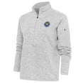 thumbnail image 1 of Women's Antigua Heather Gray Santa Cruz Warriors Fortune Half-Zip Pullover Jacket, 1 of 1