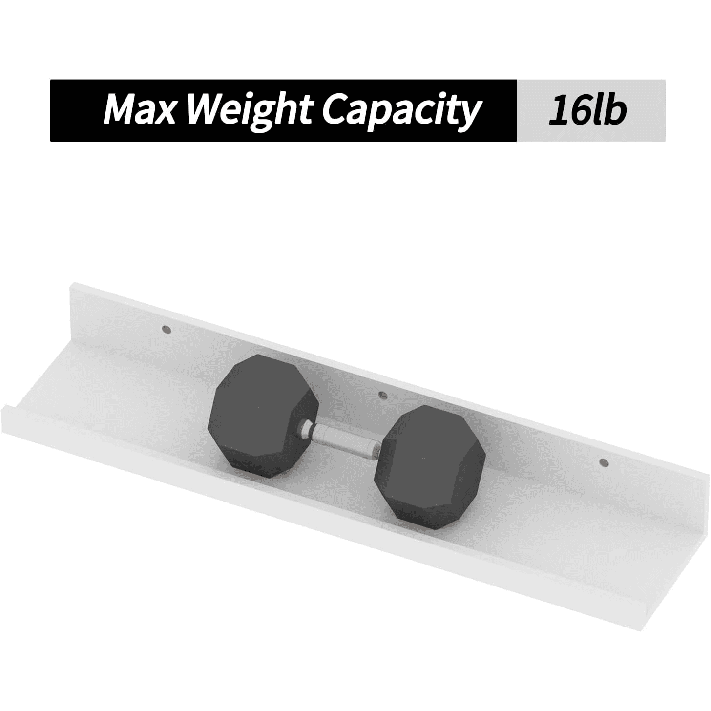24 Inch Floating Shelves for Wall Mount, Modern Ledge Shelf for Bathroom Bedroom Living Room Kitchen Nursery Storage, Set of 3 Different Sizes, White