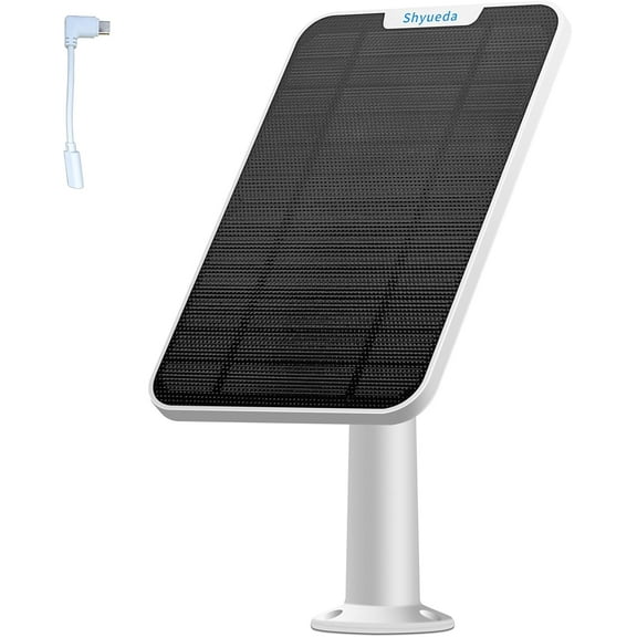 Solar Panel Compatible with Eufycam 3/3C/2C/2C Pro/2/2 Pro/E20/E40/E/S40/S220/L40/L20, with 13.1ft Waterproof Charging Cable, IP65 Weatherproof,Includes Micro USB to Type-c Adapter