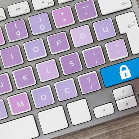 TABLZONE Easy Apply Purple PVC Keyboard Stickers for Computers Laptops 6Pcs