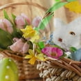 thumbnail image 3 of SKYSONIC Easter Bunny Eggs Round Tablecloth 60inch Indoor Wrinkle Free, Spring Flowers Basket Circular Lace Table Cover Washable for Kitchen Party BBQ Dining Decor, 3 of 7