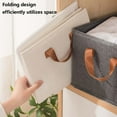 thumbnail image 6 of Foldable Fabric Storage Box with Steel Frame 18x11x8 Inch Closet Organizer Stackable Shelf Bins for Clothes,Toys & Books Linen Storage Basket with Hle, 6 of 7