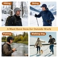 thumbnail image 7 of 2Pack Men&Women Winter Warm Fleece-Lined Knit Beanie Hats with Visor & Ear Flaps for Cold Weather, 7 of 7