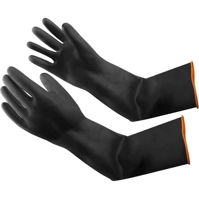 Guantes resistentes a productos químicos, guantes de goma largos reutilizables y resistentes, guantes para lavar platos, guantes de seguridad industrial