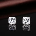 thumbnail image 5 of Sterling Silver Swarovski Crystal Square Stud Earrings, 5 of 5