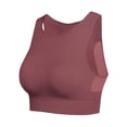 thumbnail image 4 of Kddylitq High Neck Sports Bra for Women Longline Full Coverage Sports Bras Medium Impact Padded Workout Crop Tops for Yoga Gym Wine M, 4 of 5