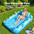thumbnail image 3 of SLOOSH Inflatable Tanning Pool Lounger Float for Adults, 70" x 46" Large Suntan Tub Pool Floats Sun Tan Tub Ice Bath Tub Tanning Bed Blow up Pool Raft Lounge Floatie, L-Blue White, 3 of 9