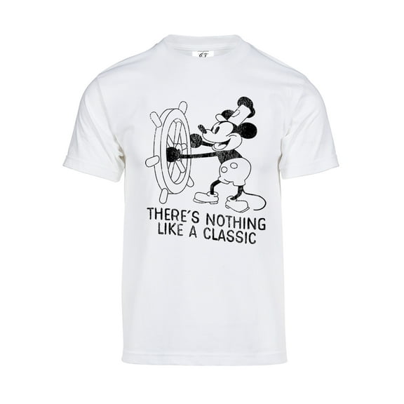 Mens Vintage Steamboat Willie T-Shirt - Nothing Like A Classic Shirt, White 3XL
