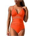 thumbnail image 6 of Puntoco Swimsuit for women Women's One Piece Swimsuit Crisscross Tummy Control Bathing Suit High Waisted Ruched Classic Retro Swimwear Orange 16-18(XL), 6 of 8