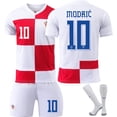 thumbnail image 1 of 2025 Croatia Home Football Jersey No. 10 Modric European Cup Jersey Boy'S Suit, 1 of 2
