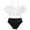thumbnail image 3 of JUMESG Swimsuit for Girls 2 Piece Girls Swimsuit Two Piece Ruffle Bathing Suit Girls Flower Swimwear,7-8 Years White, 3 of 8