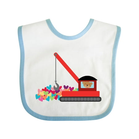

Inktastic Valentines Day Holiday Heart Crane Gift Baby Boy or Baby Girl Bib